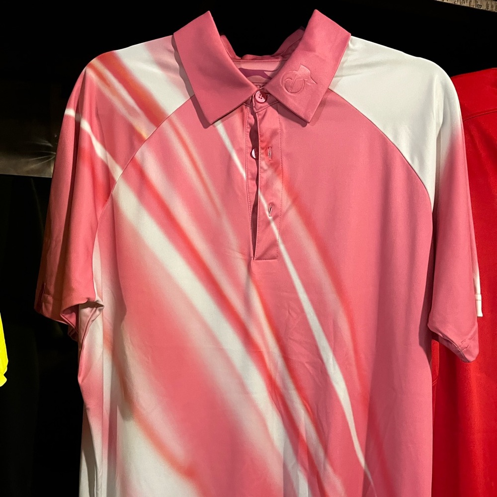 Slazenger Pink and White Gradient Polo Shirt